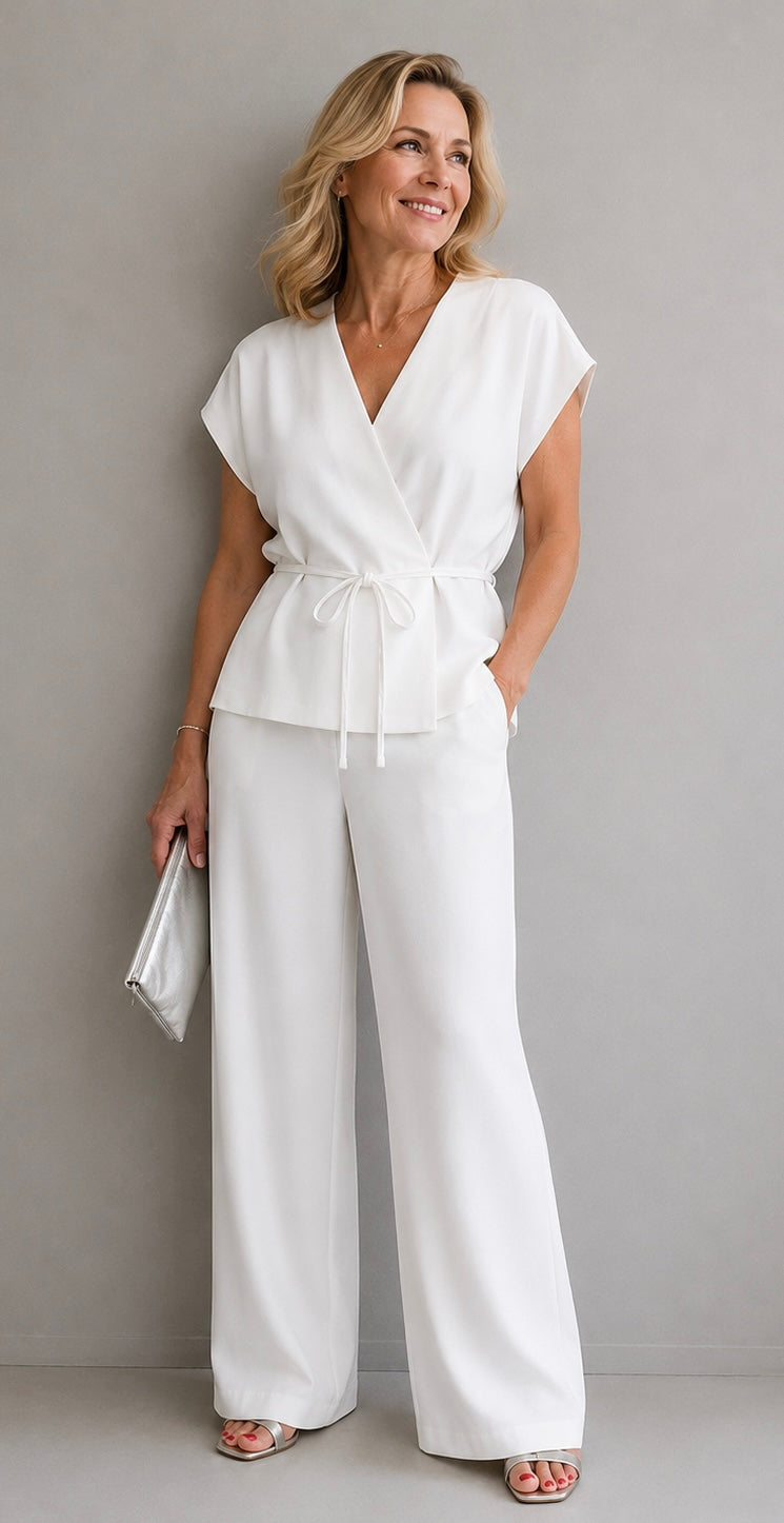 Eleganter Zweiteiler in Weiß | Gr. S/M | Made in Italy
