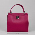 Italienische Echtleder-Handtasche in Fuchsia - zeitlos & elegant