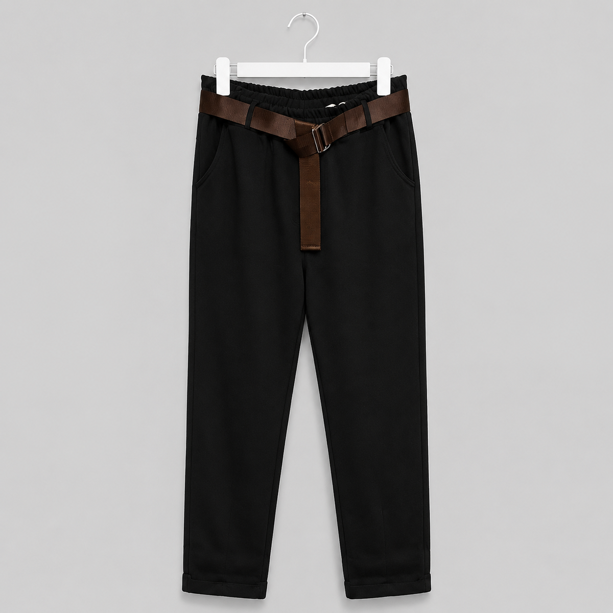 Sommerhose mit braunem Gürtel in mehreren Farben Gr. 38-40