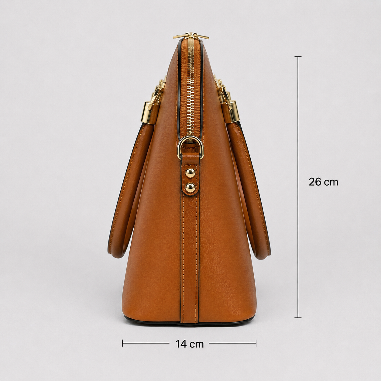 Elegante Damenhandtasche Cognac-zeitlos & vielseitig