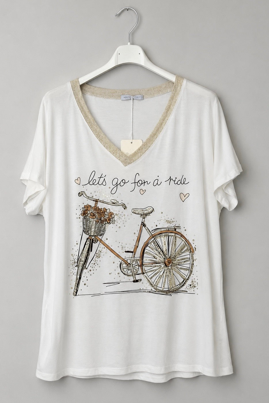 Shirt  " Let´s gofor a ride" | Gr. 38-44. | Made in Italy