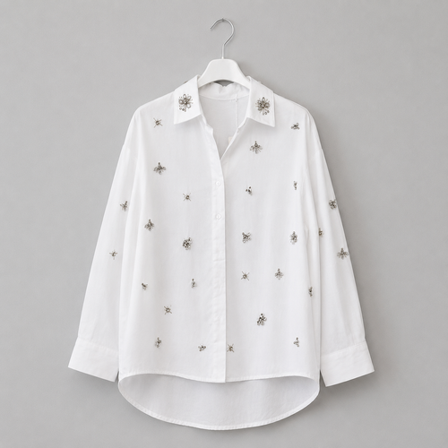 Bluse mit Schmuckapplikationen | Gr. 40-44