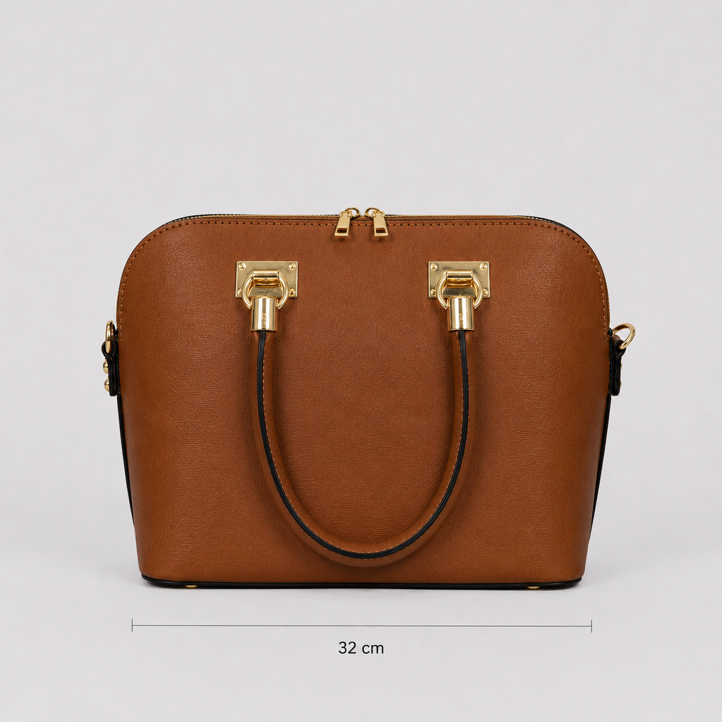 Elegante Damenhandtasche Cognac-zeitlos & vielseitig