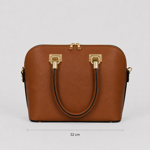 Elegante Damenhandtasche Cognac-zeitlos & vielseitig