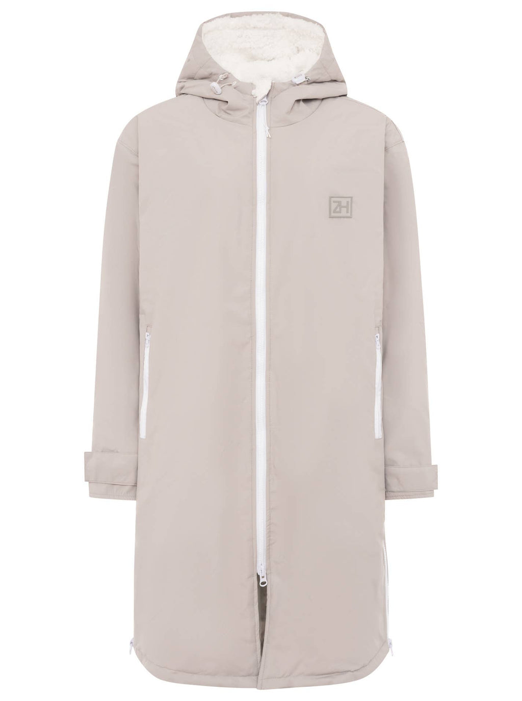 Oversize Windjacke Zwillingsherz Hellgrau
