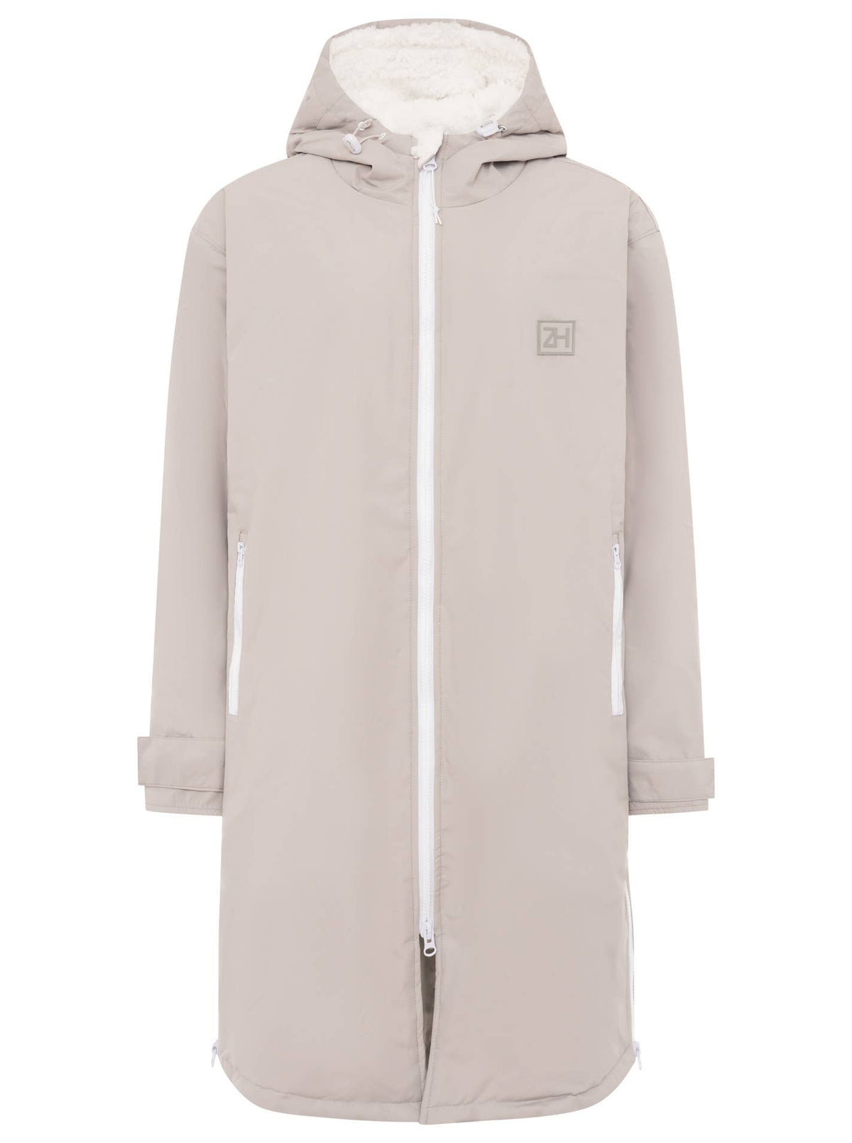 Oversize Windjacke Zwillingsherz Hellgrau