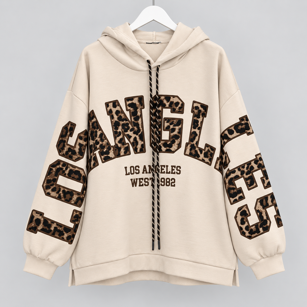 Oversize-Hoodie mit Leo-Schriftzug |  Gr. 40-48