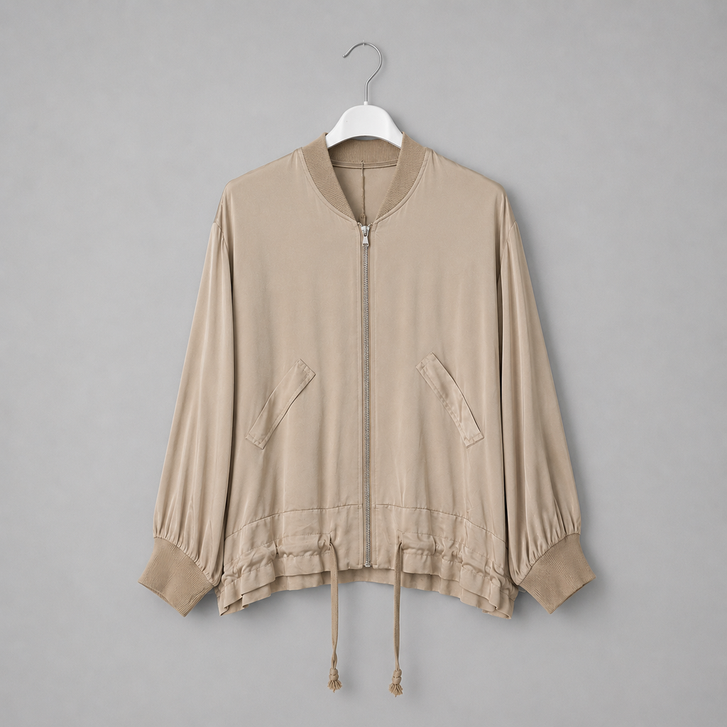 Seidiger Blouson | Gr. 38-44 | Beige | Made in  Italy