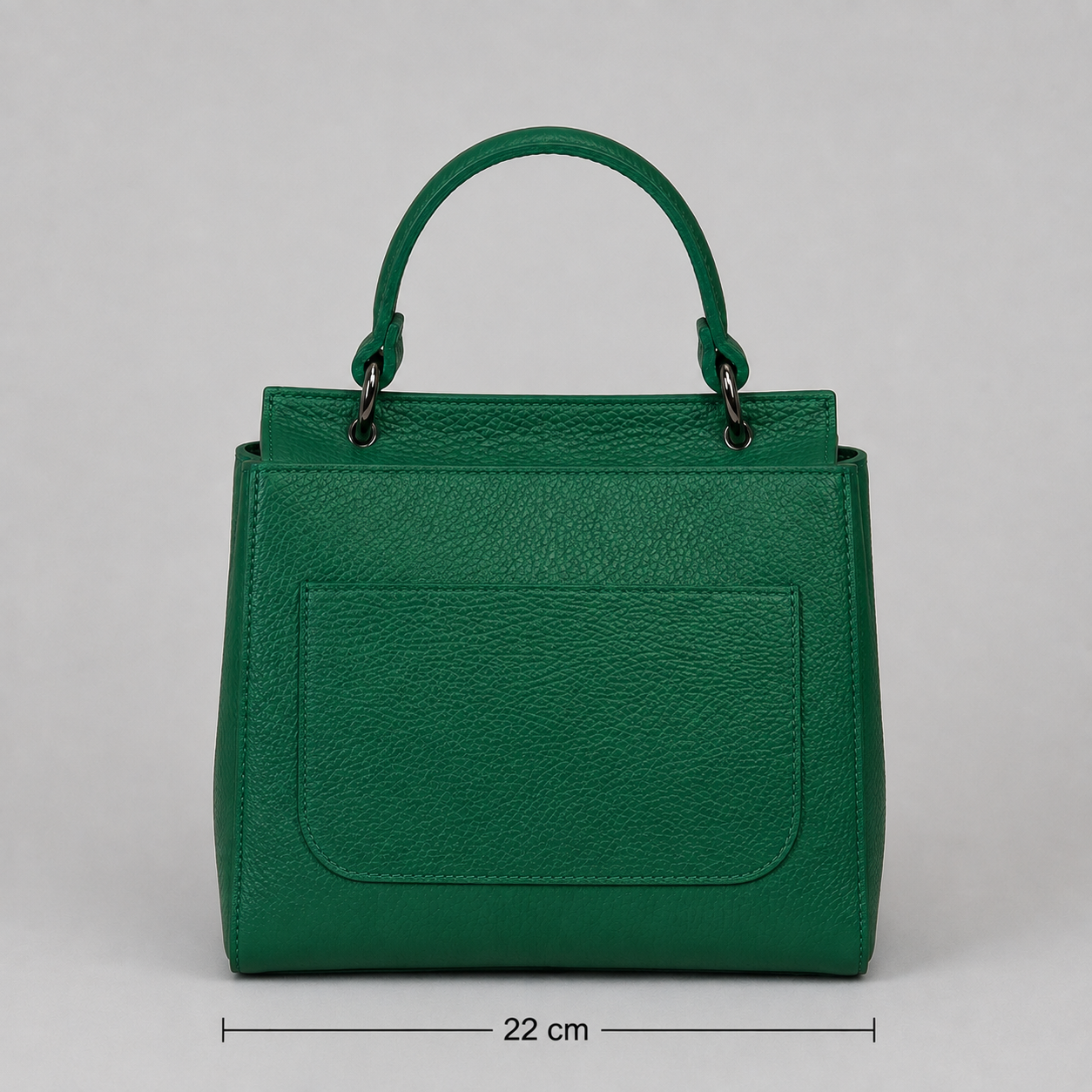 Italienische Echtleder-Handtasche in Grün - zeitlos & elegant