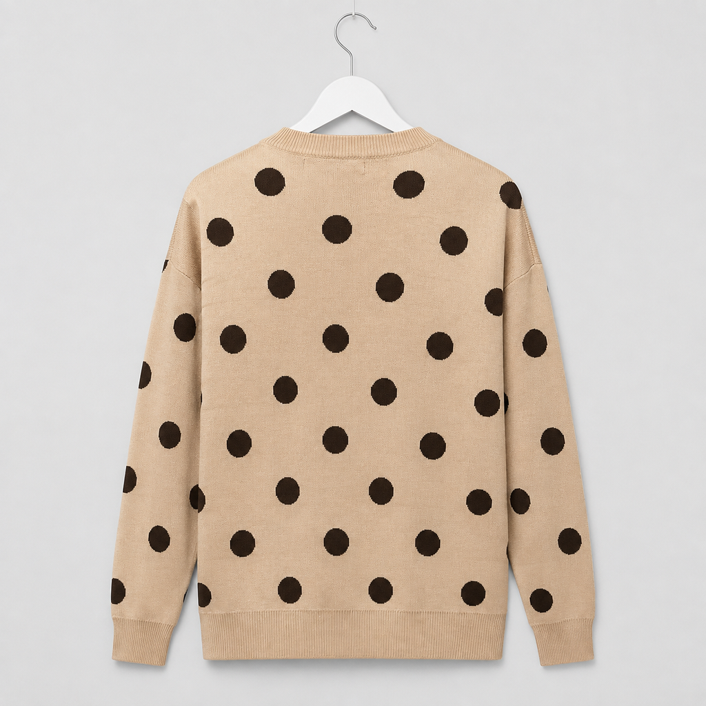 Pullover mit 3D-Applikation und Perlendetails-Beige-Gr. 38-42