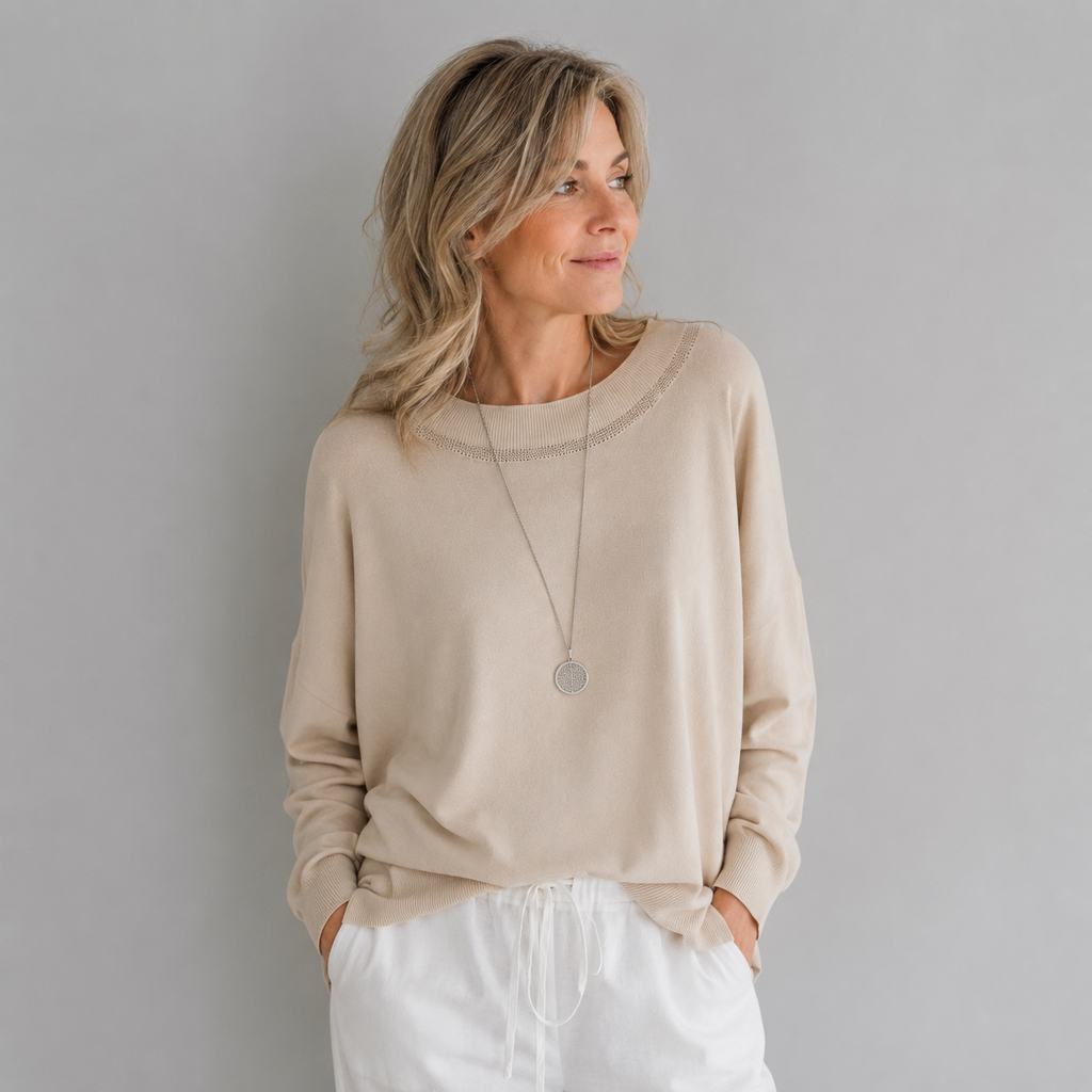 Feinstrick-Pulli | Gr. 38-44 | Creme