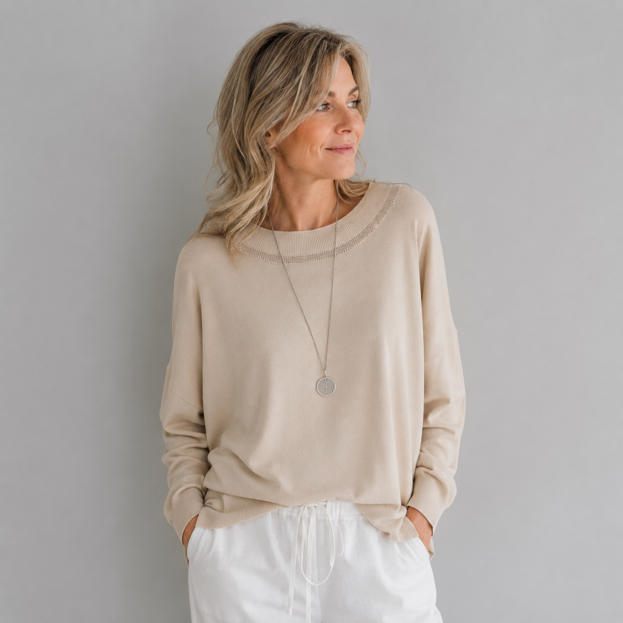 Feinstrick-Pulli | Gr. 38-44 | Creme