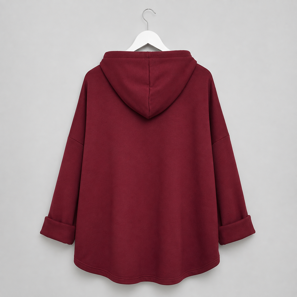 Hoodie mit Leo-Details Gr. 40-46 Bordeaux