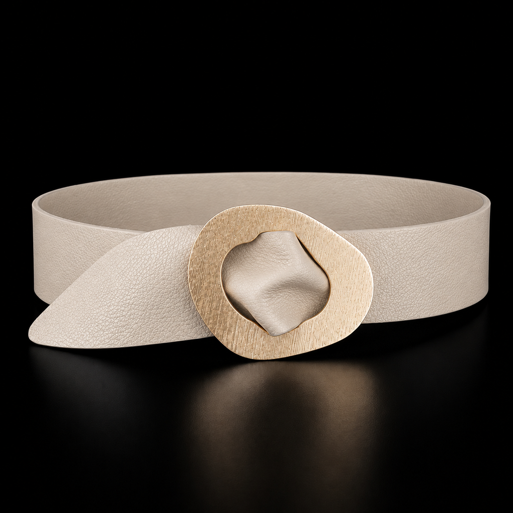 Breiter Ledergürtel mit Statement-Schnalle | 7 cm breit