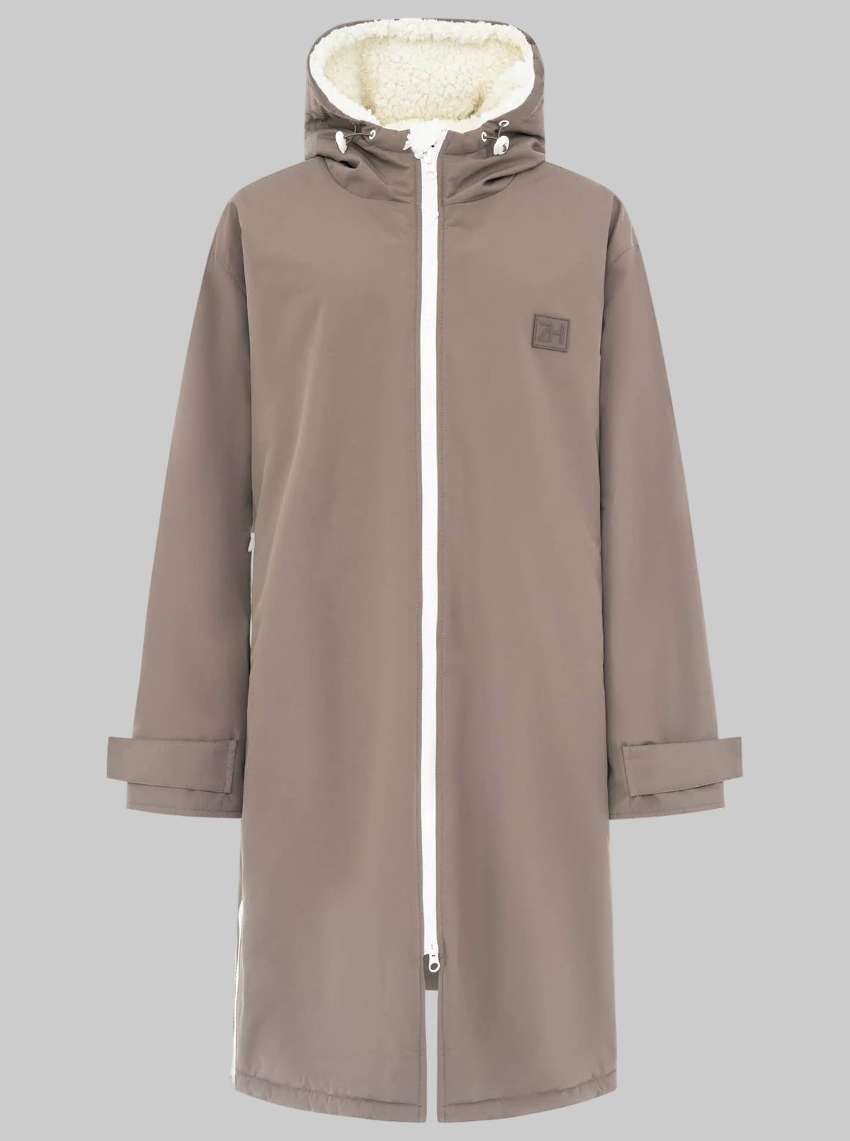 Oversize Windjacke Zwillingsherz  Taupe / Gr. S/M