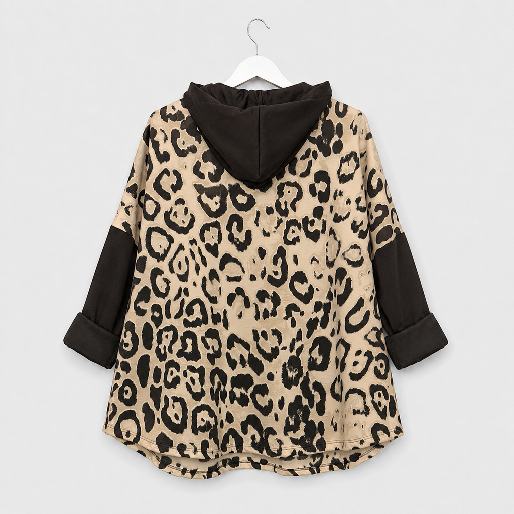 Oversize-Hoodie in verschiedenen Farben mit Leo-Einsätzen | Gr. 40-46
