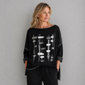 Shirt mit U-Boot-Ausschnitt | Gr. 38-42 | Schwarz