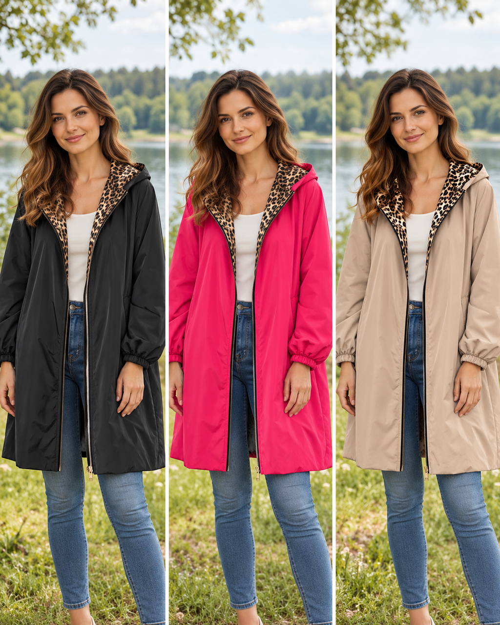 Leichte Wendejacke - zwei Looks in einem in verschiedenen Farben |  Gr. 42-46