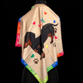 Viskose-Tuch mit Dackel-Motiv 70 x 70 cm