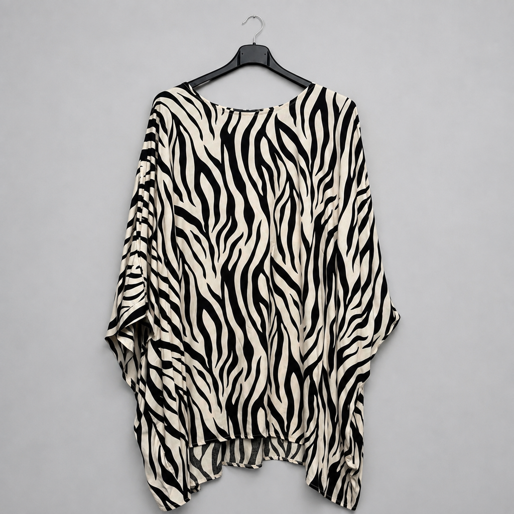 Oversize-Blue im Zebra-Look Gr. 42-62