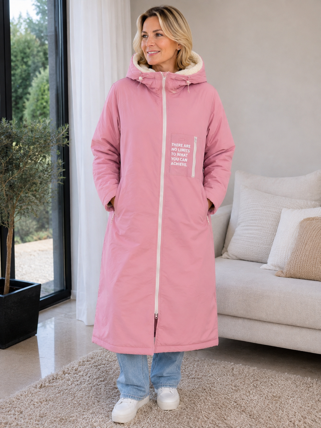 Oversize Windjacke Zwillingsherz  Altrosa / S/M