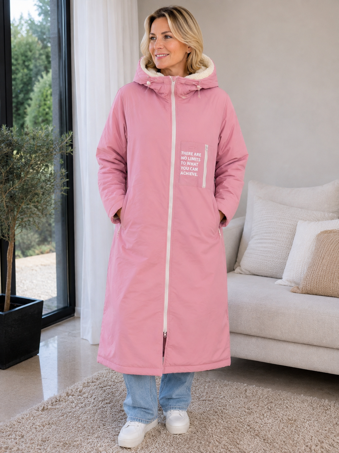 Oversize Windjacke Zwillingsherz  Altrosa / S/M