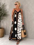 Maxikleid „Not & mChic" -Schwarz/Creme mit Punktedesign