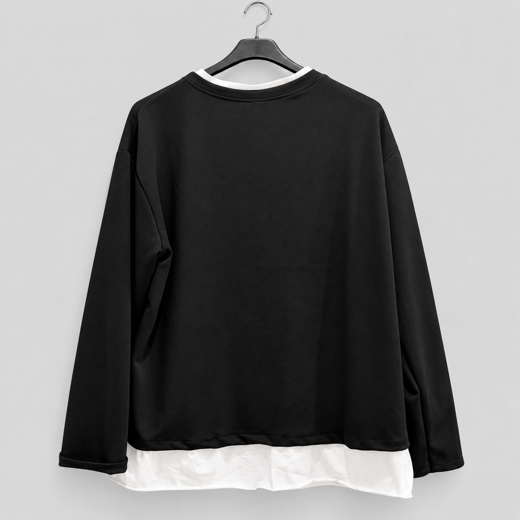 2-in-1-Langarmshirt "Ich rede.Du lernst." mit Strass | Gr. 42-46
