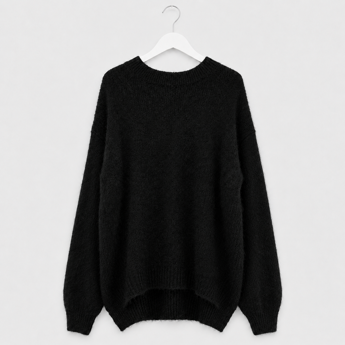 Oversize-Strickpullover in Creme und Schwarz mit Wollanteil | Gr. 38-44