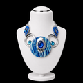 Blauer Wirbel | kreisförmiges Set in  Blau | Plattierung: Rhodium | Größe:45,72 cm