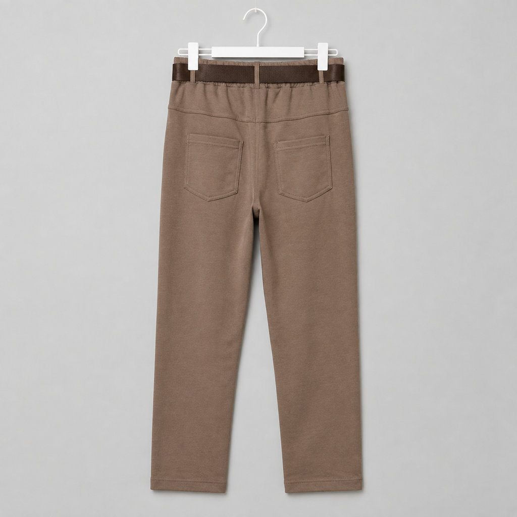 Sommerhose mit braunem Gürtel in mehreren Farben Gr. 38-40