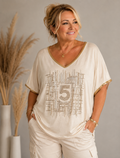 Glitzer-Shirt mit Strass- Eleganz trifft Glamour  Gr. 42-46
