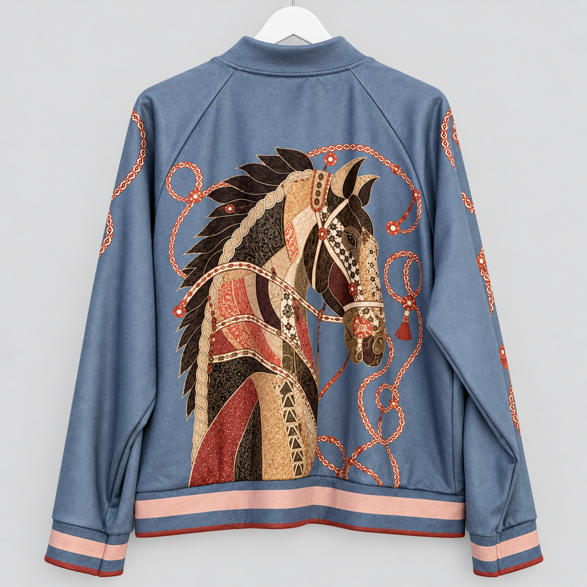 Blousonjacke mit kunstvollem Pferdemotiv | Gr. 40-44
