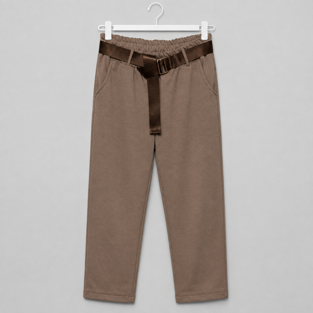 Sommerhose mit braunem Gürtel in mehreren Farben Gr. 38-40