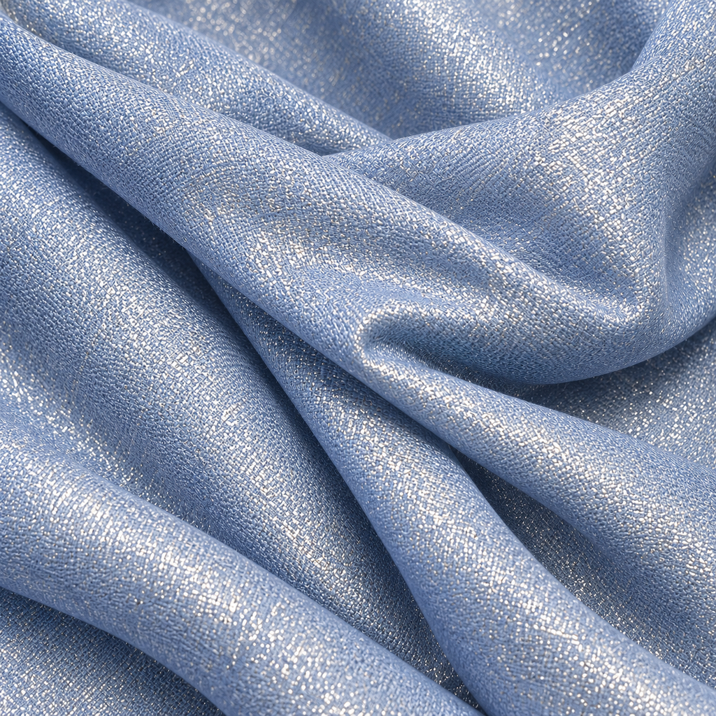 Elegantes Tuch in Hellblau mit Glitzereffekt, 80 × 180 cm