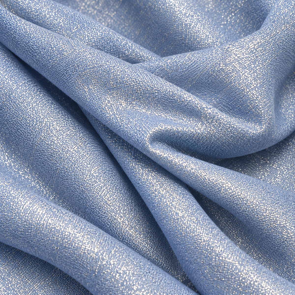 Elegantes Tuch in Hellblau mit Glitzereffekt, 80 × 180 cm