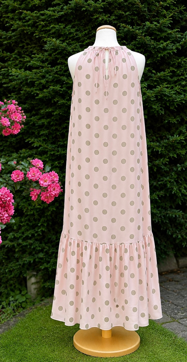 Luftiges Sommerkleid mit Punkten in zartem Rosa | Gr. 40-42