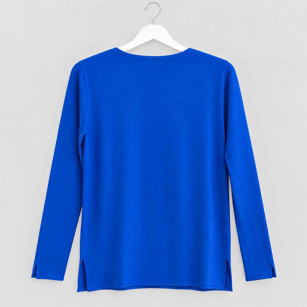 Langarmshirt in Königsblau mit V-Ausschnitt | Gr. 36-38