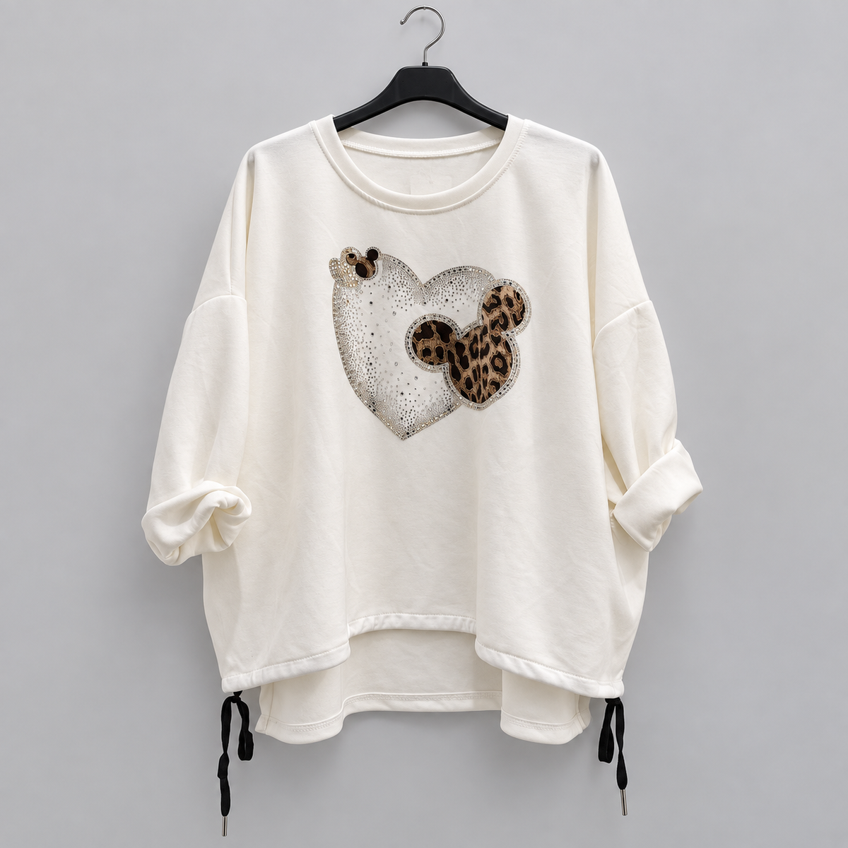 Oversize-Shirt mit Herz- und Leo-Motiv | Gr. 40-48