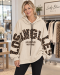 Oversize-Hoodie mit Leo-Schriftzug |  Gr. 40-48