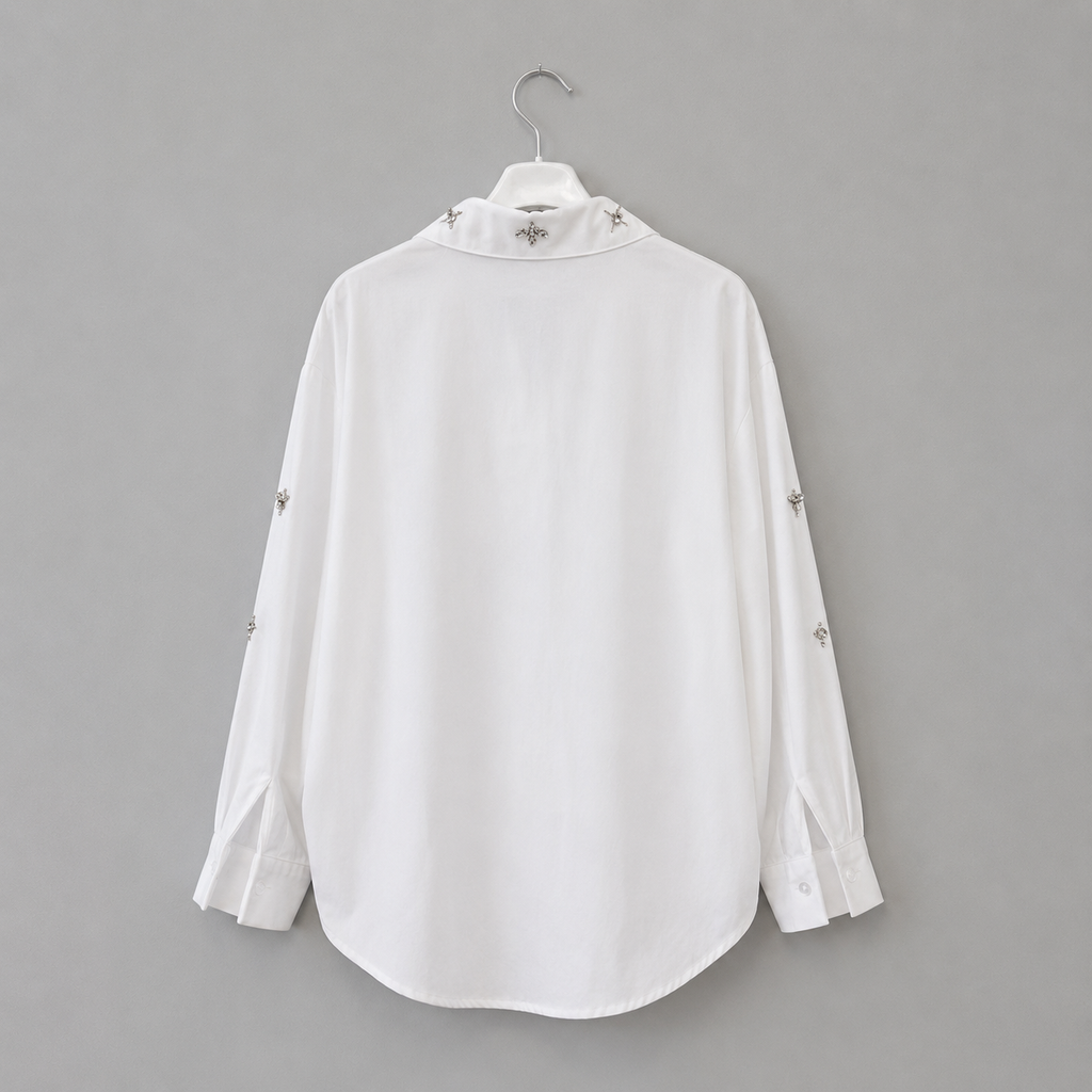 Bluse mit Schmuckapplikationen | Gr. 40-44