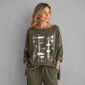 Shirt mit U-Boot-Ausschnitt | Gr. 38-42| Olive