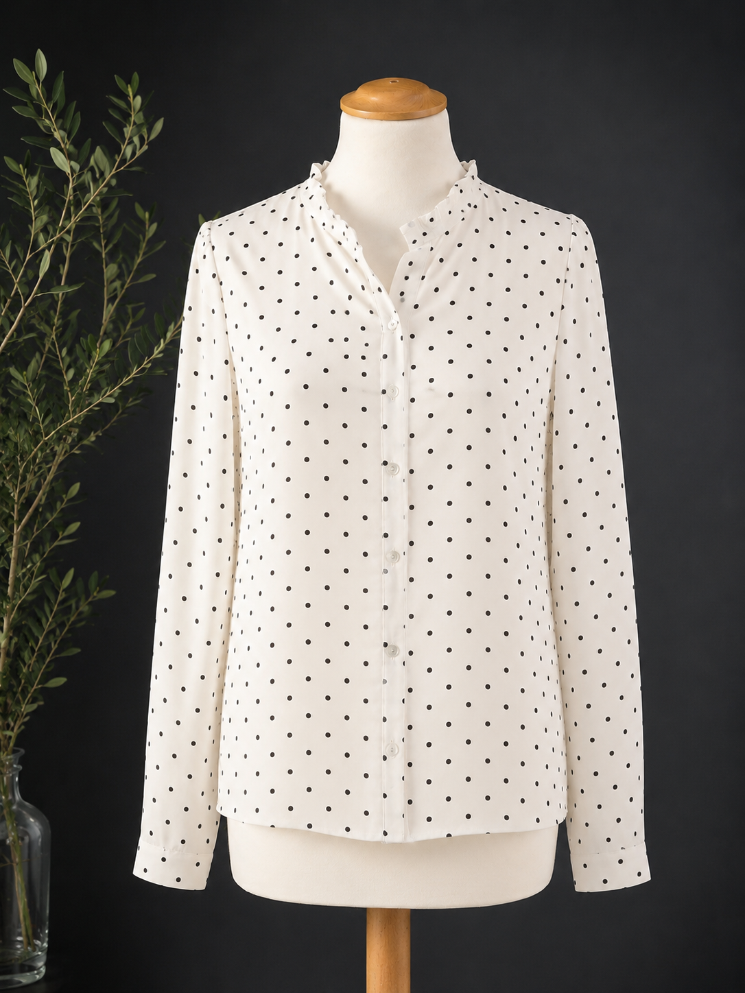Punkte-Bluse | Viskose | Gr. 38-40