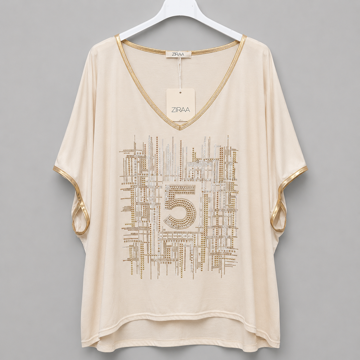 Glitzer-Shirt mit Strass- Eleganz trifft Glamour  Gr. 42-46