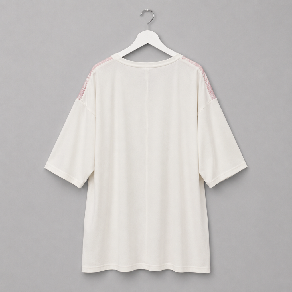 Damen-Shirt mit Leopardenmotiv & Glitzerdetails in Weiß/Rose´