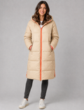Langer Steppmantel  Zwillingsherz-  Beige