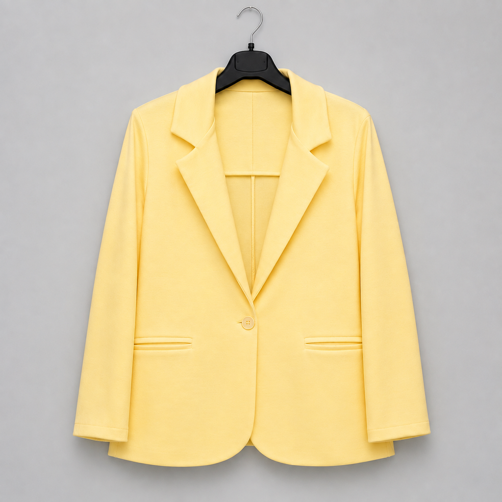 Eleganter Blazer in zartem Vanillegelb Gr. 38-42