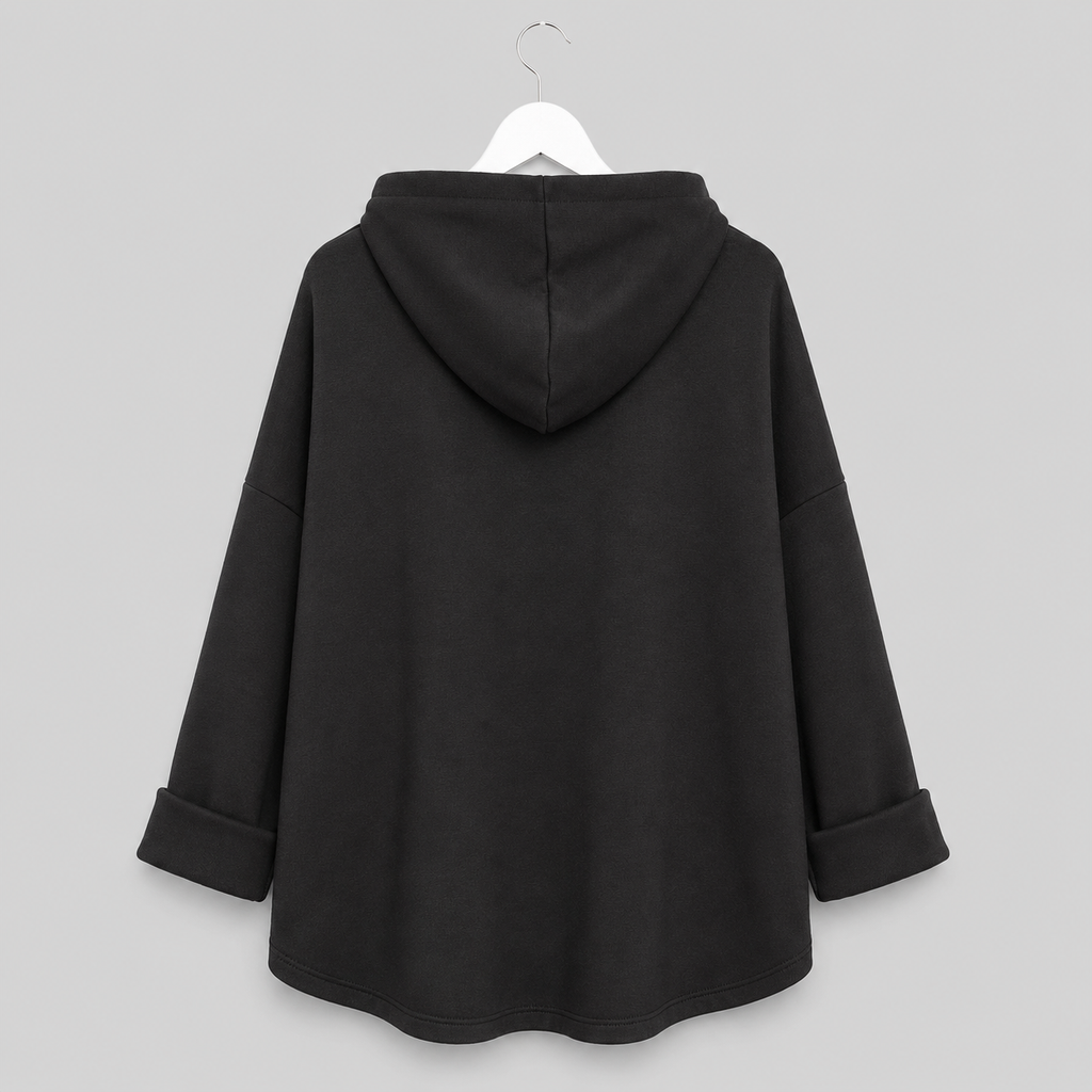 Hoodie mit Leo-Details Gr. 40-46 Schwarz
