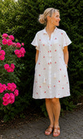 Sommerliches Baumwollkleid/Tunika | Kirsch-Print | Gr. 38