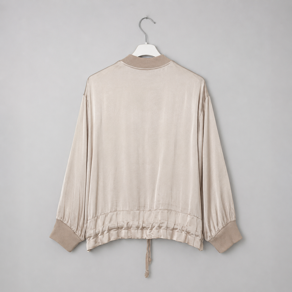 Seidiger Blouson | Gr. 38-44 | Creme | Made in Italy